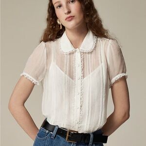 J. Crew White Sheer Blouse